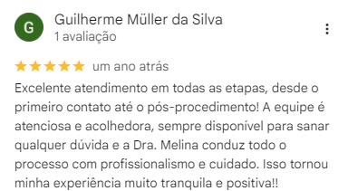 Avaliação de Guilherme Müller da Silva no Google, 5 estrelas