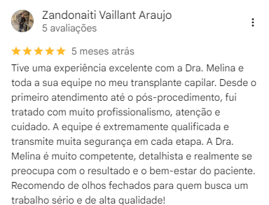 Avaliação de Zandonaiti Vaillant Araujo no Google, 5 estrelas